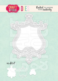 Billede: skæreskabelon snørklet ramme, CRAFT & YOU DIE “Decorative Frame-2