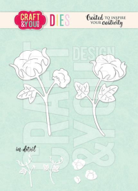 Billede: skære/prægeskabelon 2 blomster, CRAFT & YOU DIE 