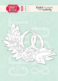 Billede: skæreskabelon 2 ringe i blomster, CRAFT & YOU DIE 
