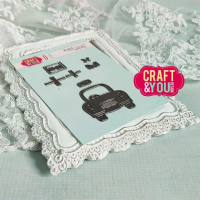 Billede: skæreskabelon bil med gaver og xmas-skilt, CRAFT & YOU DIE 