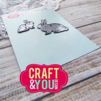 Billede: skære/prægeskabelon 2 harer, Craft & You Dies 