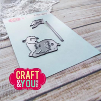 Billede: skæreskabelon påskelam og flagstang, Craft & You Dies 