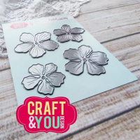 Billede: skære/prægeskabelon 4 blomsterhoveder, Craft & You Dies 
