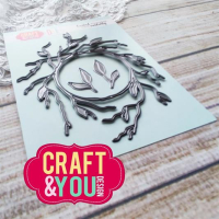 Billede: skæreskabelon snirklet rund grenkrans, Craft & You Dies 