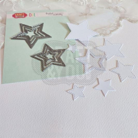 Billede: skære/prægeskabelon stjerner med og uden stitch, Craft & You Dies 