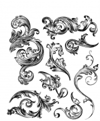 Billede: SA / Tim Holtz Cling Stamp “Scrollwork” TH-CMS367, 18x22cm, førpris kr. 176,- nupris