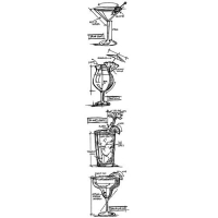 Billede: SA / Tim Holtz Cling Stamp “Cocktails Blueprints Strip” TH-MB030, 8x26cm