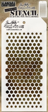 Billede: SA / TIM HOLTZ LAYERED STENCIL “Gradient Hexagon” TH-S117, 10x21cm 