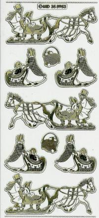 Billede: kanetur, transperant guld stickers