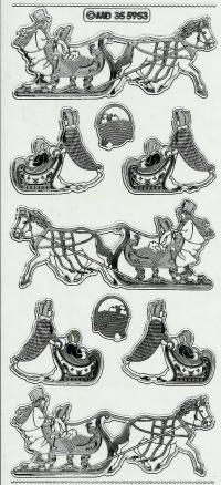 Billede: kanetur, transperant sølv stickers