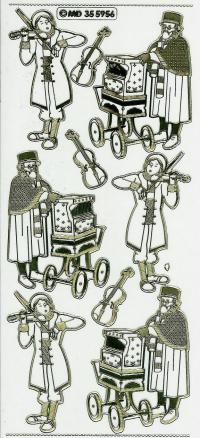 Billede: musikanter, transperant guld stickers