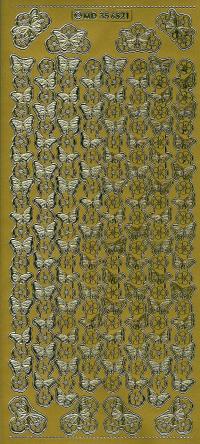 Billede: sommerfuglekant guld stickers