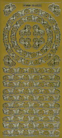 Billede: sommerfuglekant guld stickers