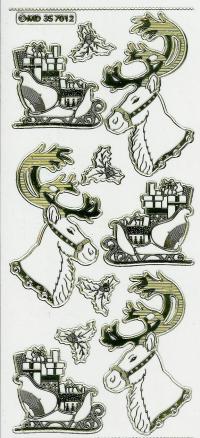 Billede: rudolf og kane, transperant guld stickers