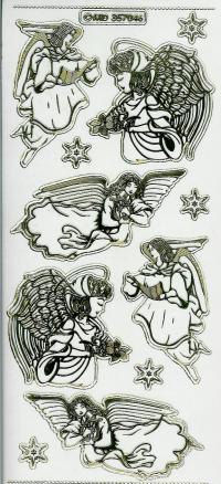 Billede: engle, transperant guld stickers
