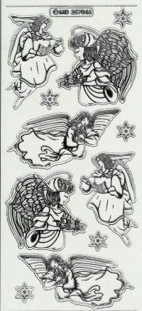 Billede: engle, transperant sølv stickers