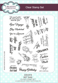 Billede: CREATIVE EXPRESSIONS STEMPEL A5 CEC814 SET SAIL, førpris kr. 100,00, nupris