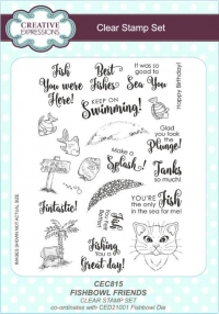 Billede: CREATIVE EXPRESSIONS STEMPEL A5 CEC815, FISHBOWL FRIENDS, førpris kr. 100,00, nupris