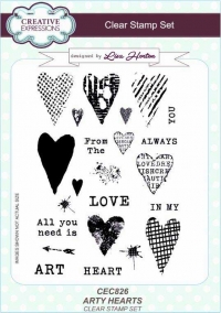 Billede: CREATIVE EXPRESSIONS STEMPEL A5 CEC826, arty heart, førpris kr. 100,00, nupris