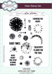 Billede: CREATIVE EXPRESSIONS STEMPEL A5 CEC829, circles of time, førpris kr. 100,00, nupris