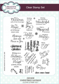 Billede: CREATIVE EXPRESSIONS STEMPEL A5 CEC839, CHRISTMAS SAYINGS, førpris kr. 100,- nupris