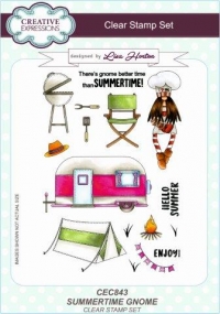 Billede: CREATIVE EXPRESSIONS STEMPEL A5 CEC843, SUMMERTIME GNOME, førpris kr. 100,- nupris