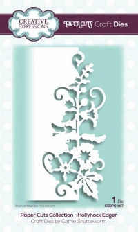 Billede: skæreskabelon blomster-kant der kun skærer fra i den ene side, CREATIVE EXPRESSIONS DIES CEDPC1057, 15x6cm