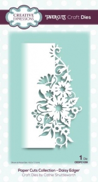Billede: skæreskabelon blomster-kant der kun skærer fra i den ene side, CREATIVE EXPRESSIONS DIES CEDPC1059, 16x7,2cm