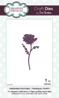 Billede: CREATIVE EXPRESSIONS SUE WILSON DIES, Tranquil Poppy, valmue, 3,7x7,5cm, CED1438, tilbud førpris kr. 68,- nupris