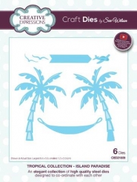 Billede: CREATIVE EXPRESSIONS SUE WILSON DIES, CED21009, TROPICAL COLLECTION - ISLAND PARADISE, største 8,4x5,9cm mindste 1,2x2,0