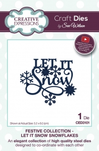 Billede: skæreskabelon LET IT SNOW SNOWFLAKES, CREATIVE EXPRESSIONS SUE WILSON DIES CED3101, 5,2x6cm