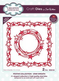 Billede: skæreskabelon CREATIVE EXPRESSIONS SUE WILSON DIES CED3138, 12,2x12,2cm, Festive Collection - Star Wreath