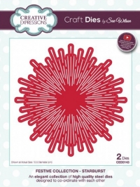 Billede: skæreskabelon CREATIVE EXPRESSIONS SUE WILSON DIES CED3143, 12,5x12,5cm, Festive Collection - Starburst