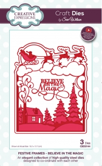 Billede: skæreskabelon CREATIVE EXPRESSIONS SUE WILSON DIES CED3144, 10,2x12,7cm, Festive Frames, Believe in the magic