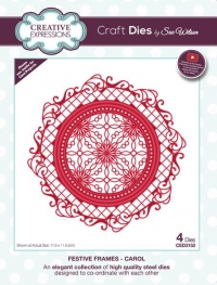 Billede: skæreskabelon CREATIVE EXPRESSIONS SUE WILSON DIES CED3152, 11,5x11,5cm, Festive Frames - Carol