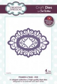 Billede: CREATIVE EXPRESSIONS SUE WILSON DIES CED4310, frames & tags - ZOE, 10x7cm