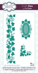 Billede: CREATIVE EXPRESSIONS SUE WILSON DIE Greek Island Collection Corner, Border & Tag, Corner (4.5 x 1.8cm), Border (20.3 x 3.9cm) & Tag (7.5 x 4.5cm).ced5102 , tilbud førpris kr. 190,- nupris