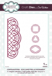 Billede: CREATIVE EXPRESSIONS SUE WILSON DIES CED6303, Scalloped Trellis Adornment, 4,2x12,4cm