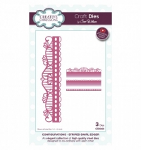 Billede: skæreskabelon Striped Swirl Edger, CREATIVE EXPRESSIONS SUE WILSON DIES CED6408, 141x34mm