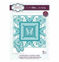 Billede: skære/prægeskabelon Backgrounds Butterfly Frame, CREATIVE EXPRESSIONS SUE WILSON DIES CED7105, 127x127mm