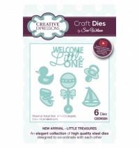 Billede: skære/prægeskabelon New Arrival Little Treasures, CREATIVE EXPRESSIONS SUE WILSON DIES CED9308, Largest: 47x20mm