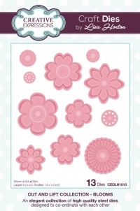 Billede: skæreskabelon CREATIVE EXPRESSIONS DIES CEDLH1010, BY LISA HORTON, Biggest: 4,2x4,2cm, Blooms
