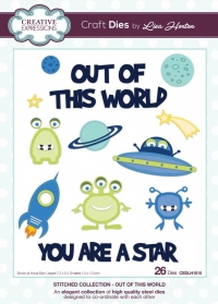 Billede: skæreskabelon CREATIVE EXPRESSIONS DIES CEDLH1015, BY LISA HORTON, Biggest: 7,2x5,4cm, Out of this world