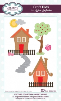 Billede: skæreskabelon CREATIVE EXPRESSIONS DIES CEDLH1018, BY LISA HORTON, Biggest; 7x4cm, Quirky House