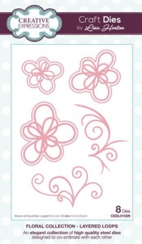 Billede: skæreskabelon CREATIVE EXPRESSIONS DIES CEDLH1029, Biggest: 6,2x5,5cm, Floral Collection, Layered Loops, Lisa Horton
