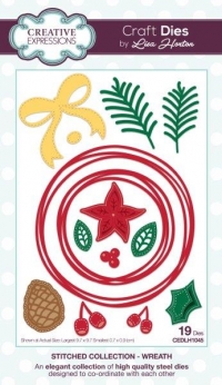 Billede: CREATIVE EXPRESSIONS DIES CEDLH1045, STITCHED COLLECTION - WREATH, Biggest: 7,9x7,9cm