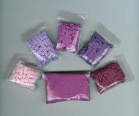Billede: plastmosaik 5 mm til kort, 5 x 10 g + 1 pose sand, violet