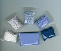Billede: plastmosaik 5 mm til kort, 5 x 10 g 1 pose sand, blå