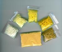 Billede: plastmosaik 5 mm til kort, 5 x 10 g + 1 pose sand, gul