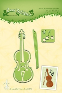 Billede: skære/prægeskabelon violin og noder, Leane Die Cut/Emb 45.0799, førpris kr. 78,00, nupris
